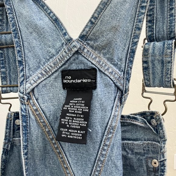 Vintage 90s/Y2K No Boundaries Blue Denim Overall Shorts - Picture 7 of 7